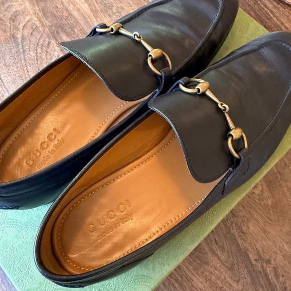 Gucci Black Leather Loafers - Picture 1 of 12
